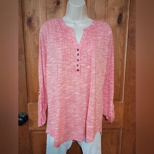 Verve Ami Coral Button-Detail Blouse‎